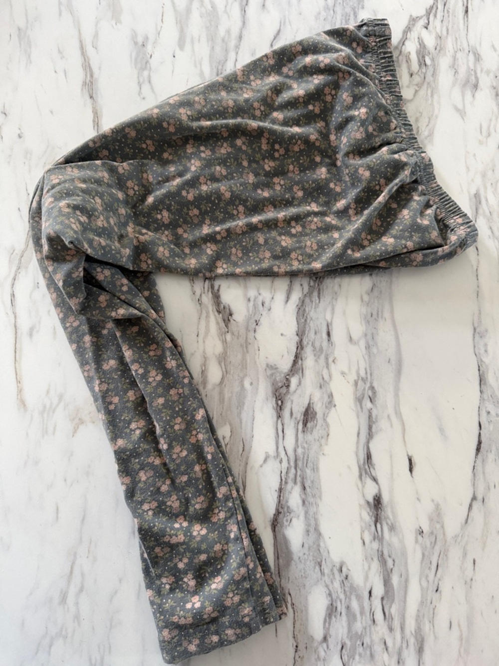 Jamie Kay brand Floral Gray Elastic Waist Lounge Pants - Pink Blossom Print